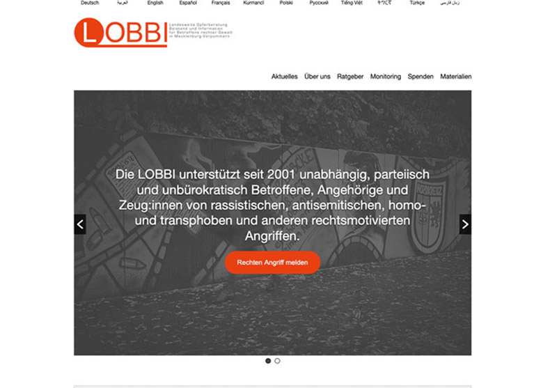 Vorschaubild der Website lobbi-mv.de