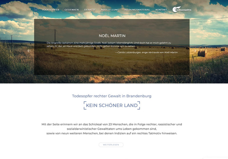 Vorschaubild der Website todesopfer-rechter-gewalt-in-brandenburg.de